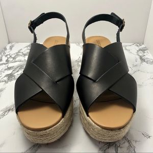NWT Soludos REVOLVE Almafi Black Leather Platform